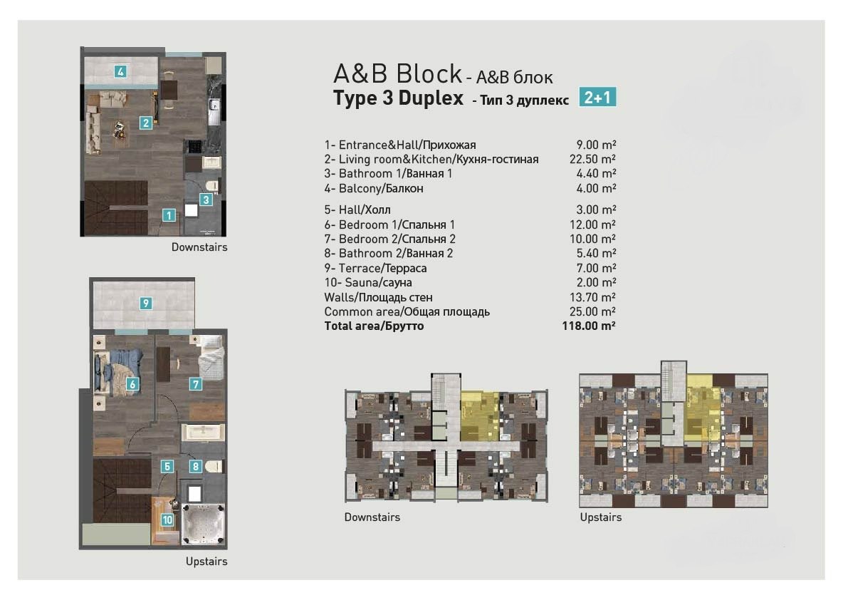 2+1 квартира (дуплекс) 118 м2. не всегда можно квартиру в Турции недорого, но это случай лучшего соотношения цена/качество